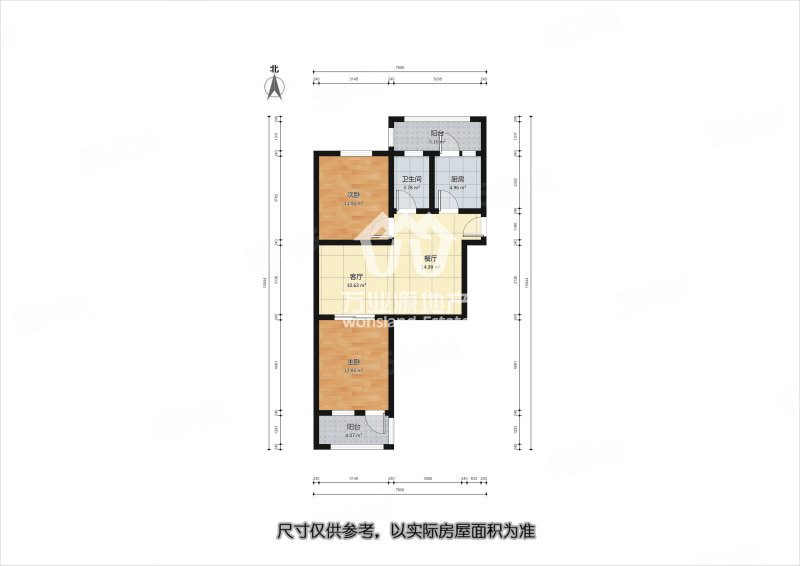 福建里2室1厅1卫85.36㎡南北170万