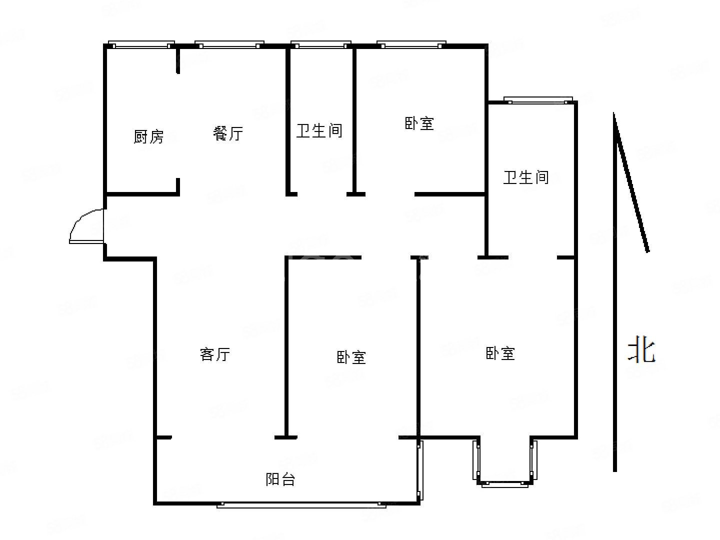 赟金溪苑椿园3室2厅2卫126㎡南北56万