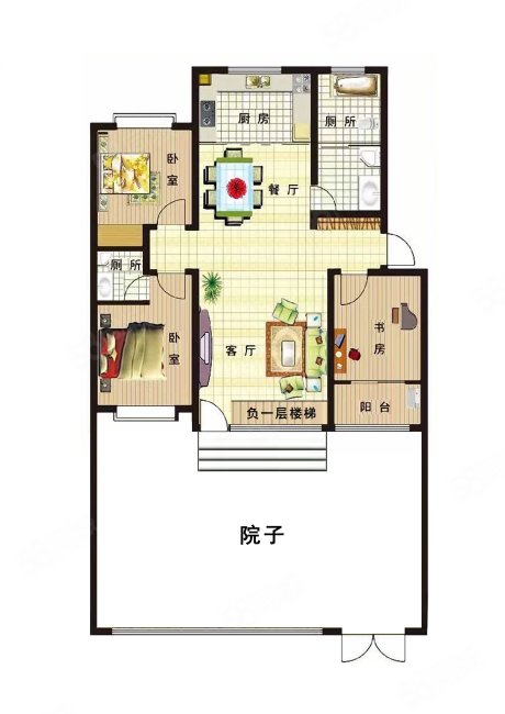 世纪花园新区5室2厅2卫205㎡南129.8万