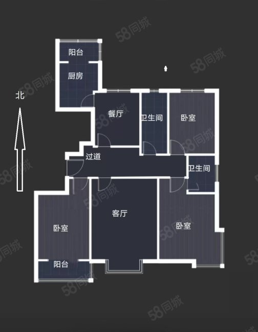 志诚华府3室2厅2卫137㎡南北140万