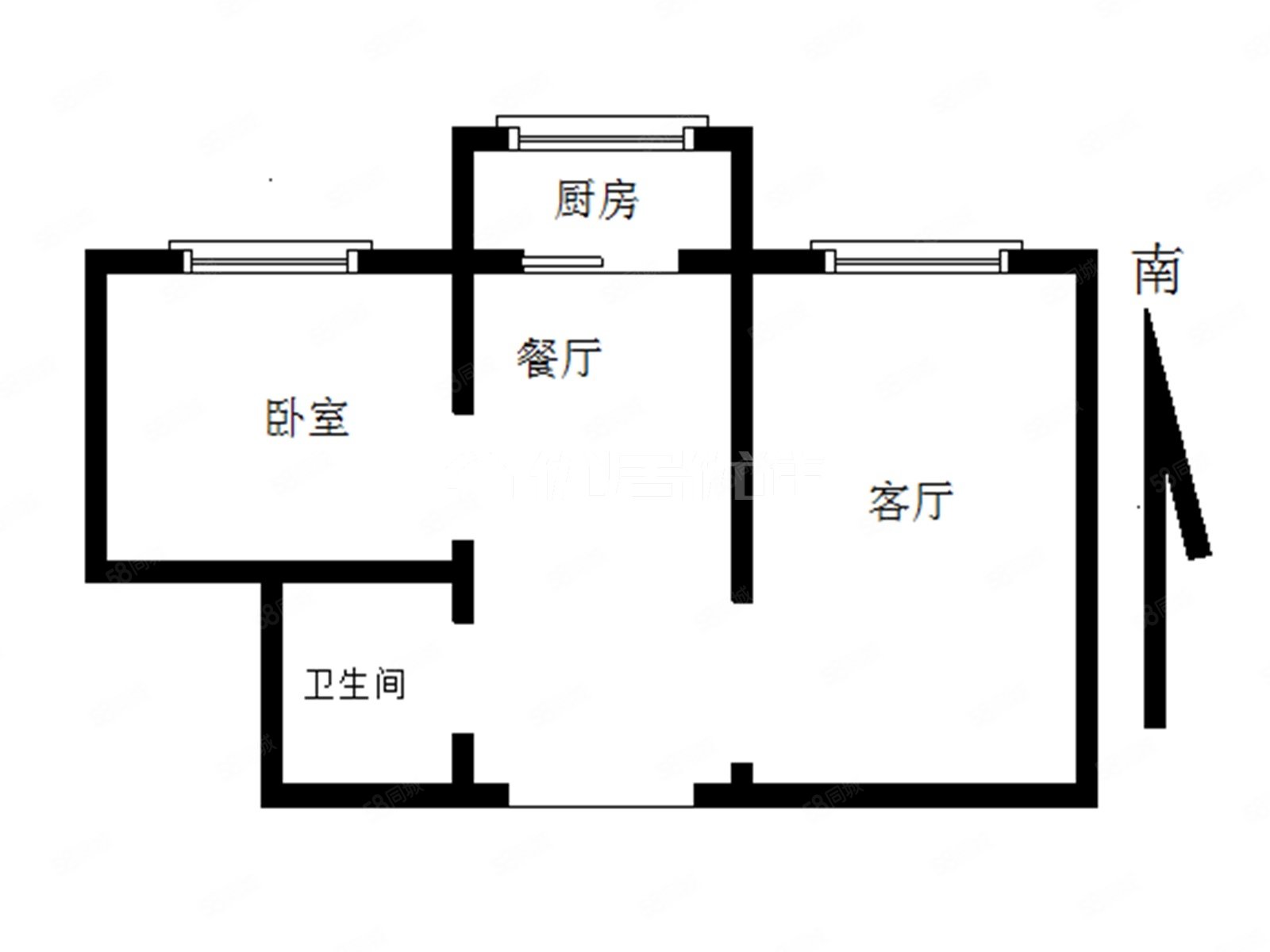 社会科学院家属院2室1厅1卫51.3㎡南52万