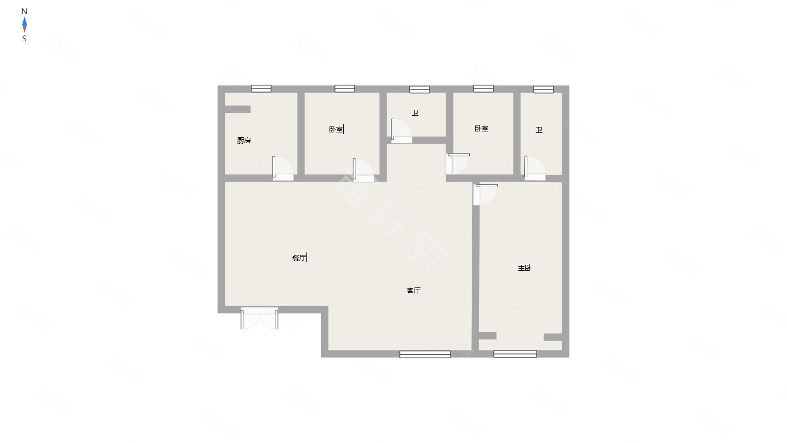 司徒小镇回迁小区3室1厅2卫138㎡南北80万