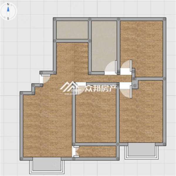 紫光园小区3室2厅1卫122.89㎡南北115万