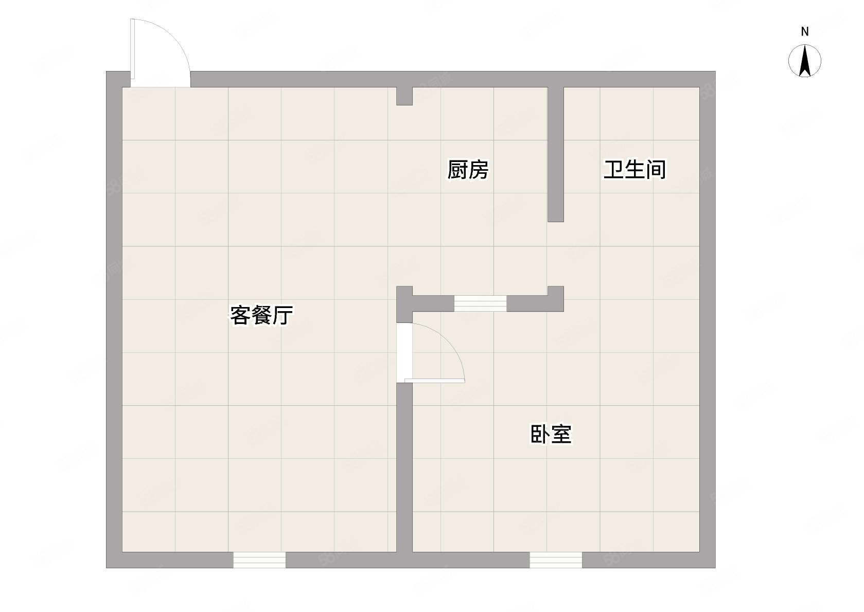 丽景翠苑1室1厅1卫51㎡南33万