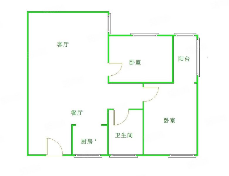 璟都国际(独山大道)2室2厅1卫100.16㎡南北67万