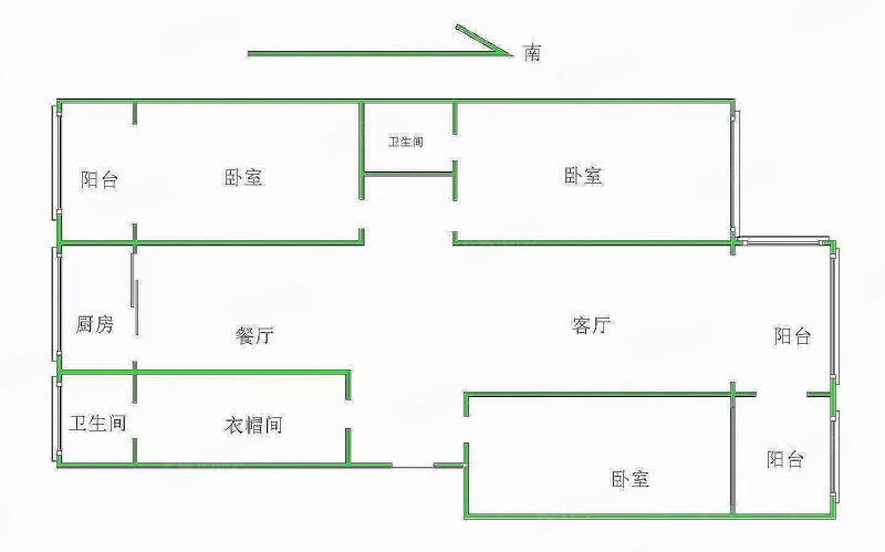 二水厂家属院3室2厅2卫103㎡南北90万