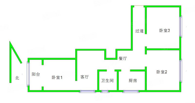 福林里3室1厅1卫83.99㎡南北588万