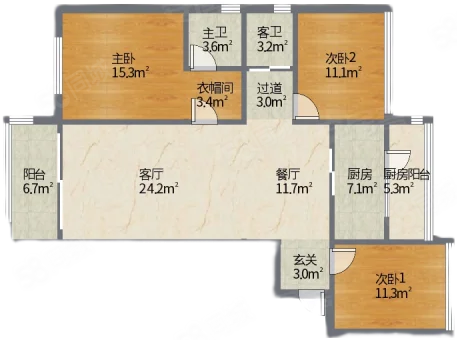 碧桂园翡翠湾3室2厅2卫120㎡南北43万