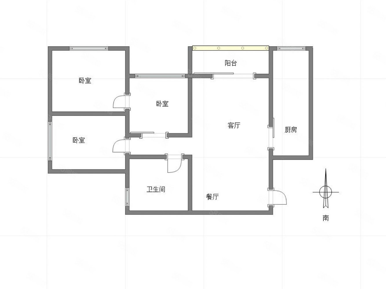 万友七季城(C区)3室2厅1卫87㎡南北85万