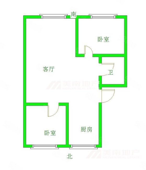 桥南小区2室1厅1卫60㎡南北31.5万
