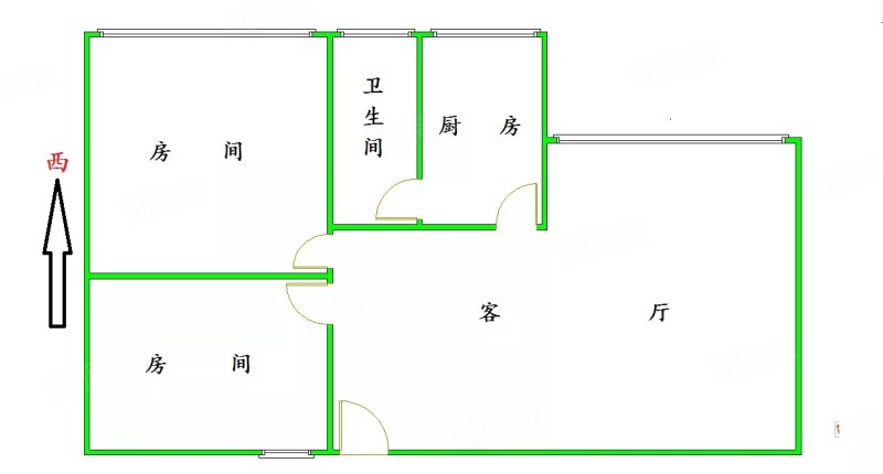 上塘街大院2室1厅1卫55.63㎡西152万