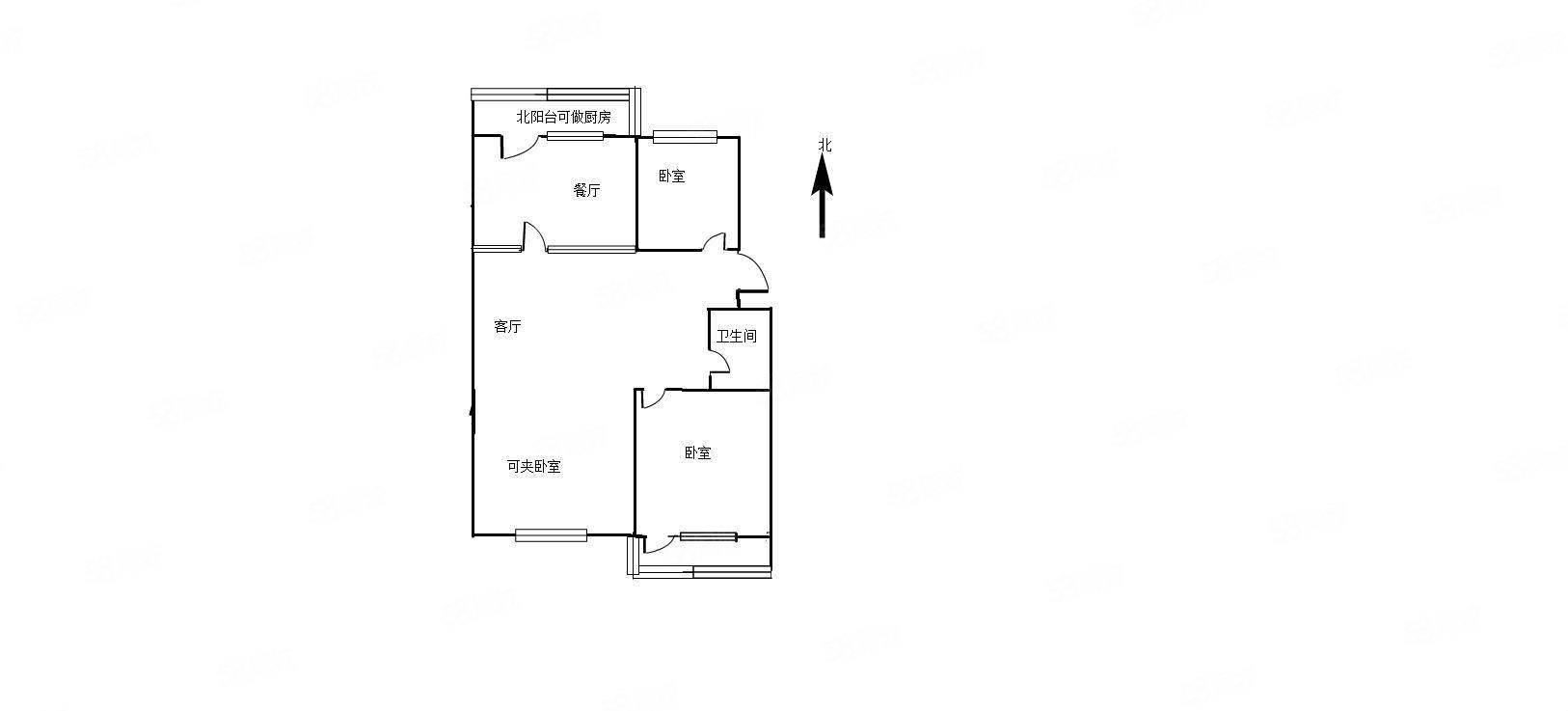 和顺王府3室1厅1卫99㎡南北67万