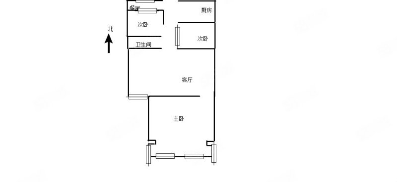 鸿峰花园(西区)3室2厅1卫113㎡南北85万