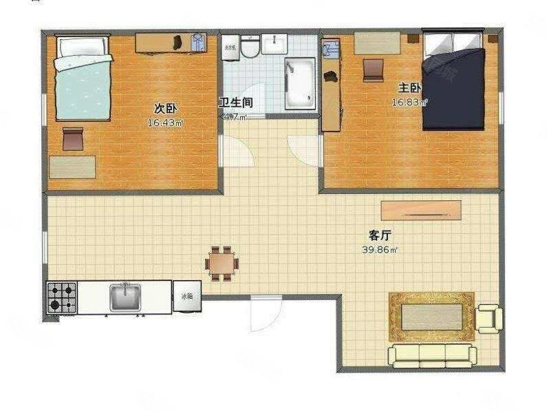 平安小区2室2厅1卫98.06㎡南北47.5万