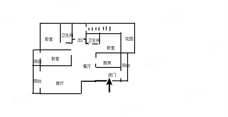 恒大绿洲3室2厅2卫138㎡南北125万