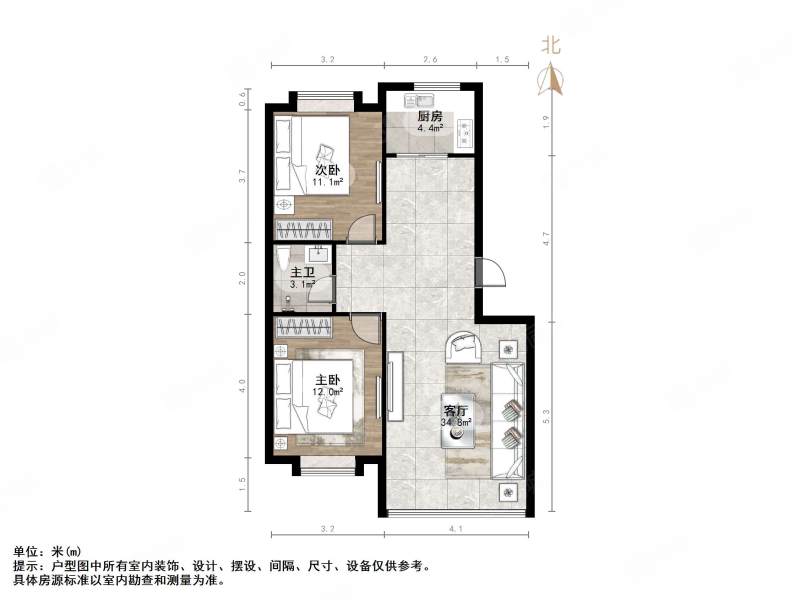 姜家花园2室2厅1卫80㎡南95万