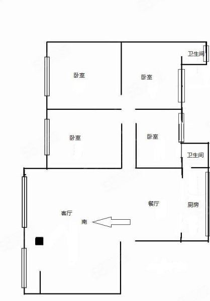 云南省烟草专卖局机关宿舍4室2厅2卫96.35㎡南北298万