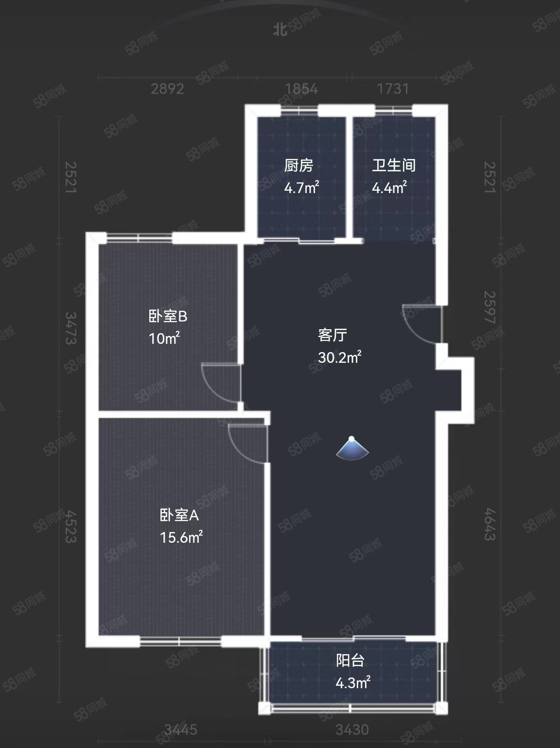 文定二村住宅小区2室2厅1卫85㎡南北88万