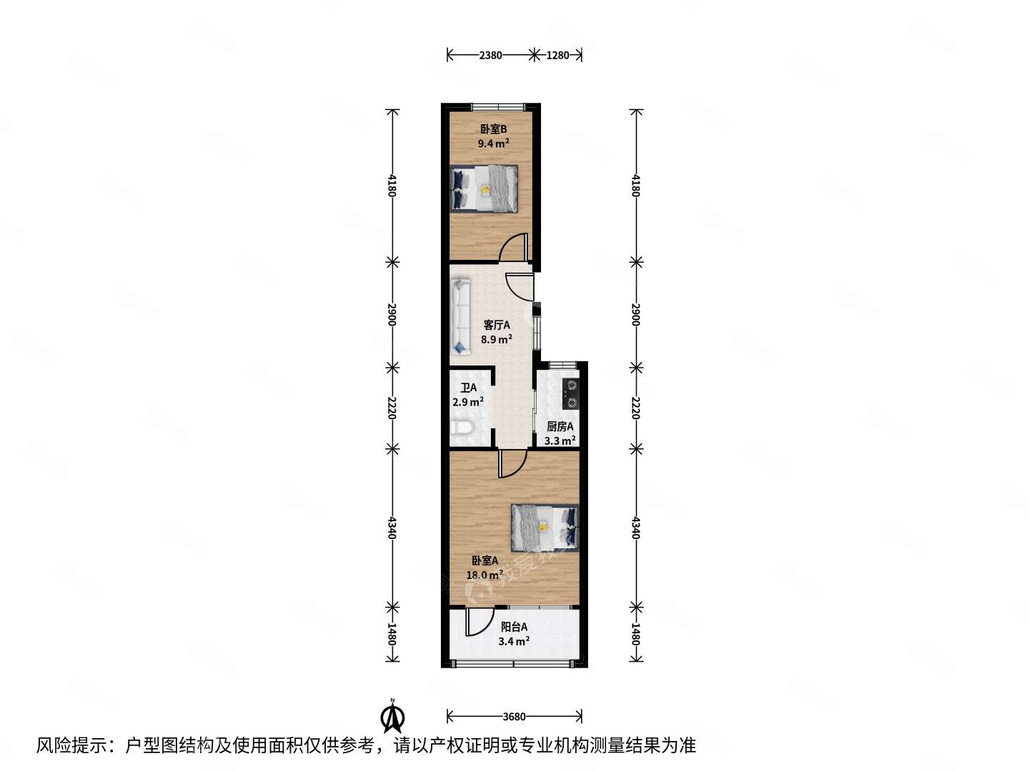 金溝河路12號(hào)院2室1廳1衛(wèi)58.2㎡南北350萬(wàn)