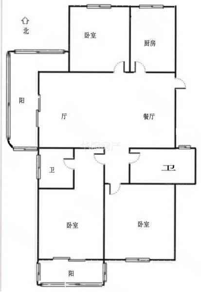 金都华府3室2厅2卫130㎡南北90万