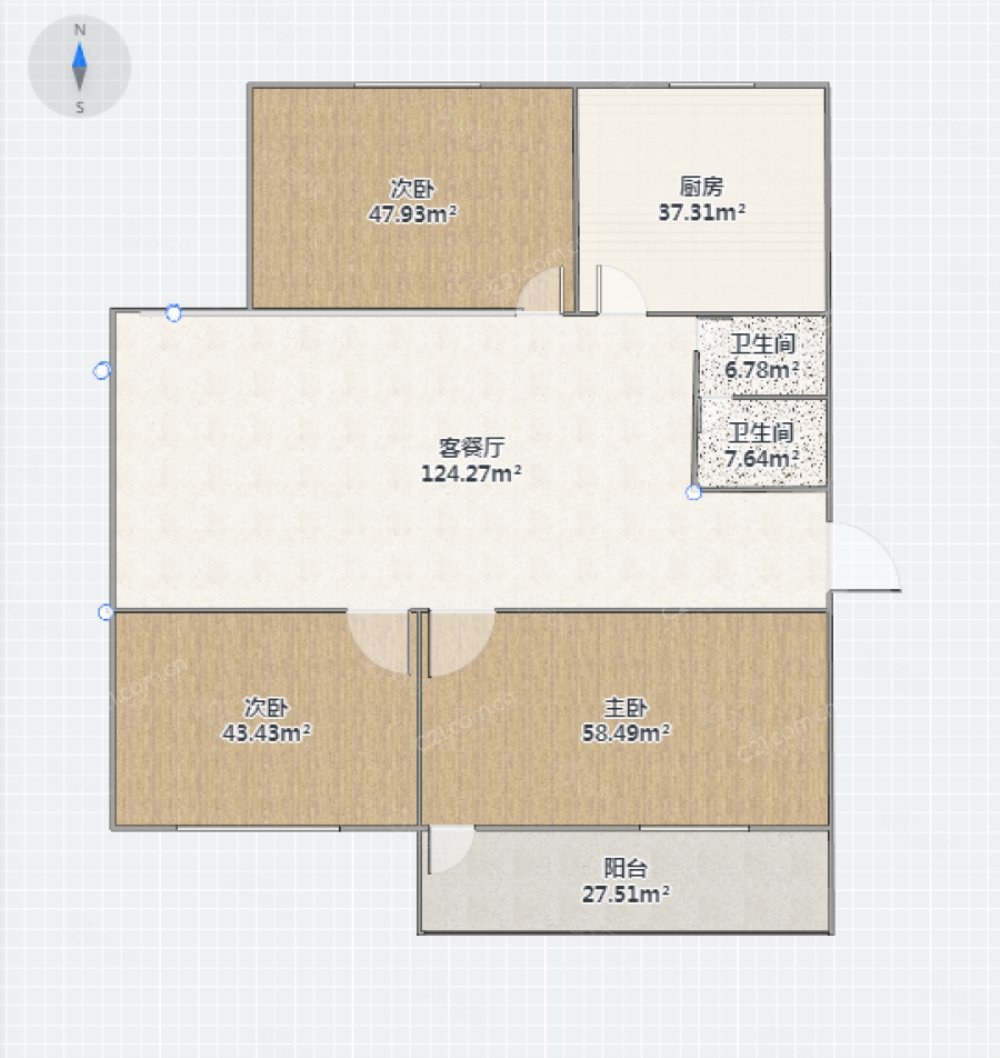 馍馍庄小区3室1厅1卫78.8㎡南北49.8万