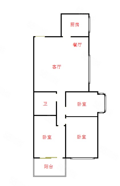 斗池新居3室2厅1卫92㎡南北228万