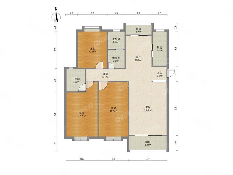 温馨家园3室2厅2卫144.5㎡南北248万