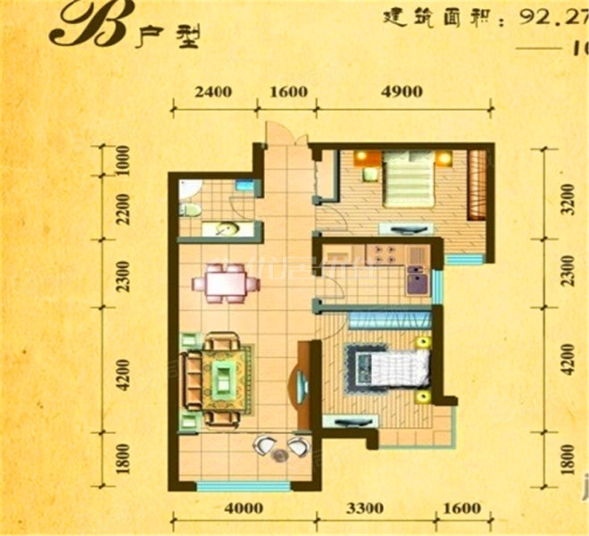 银滩雅苑2室2厅1卫92.27㎡南109.8万