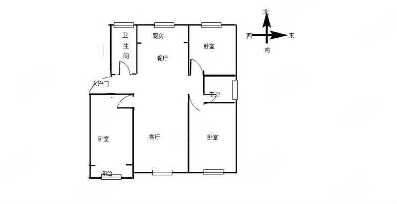 浞河九号3室2厅2卫121.64㎡南北96万