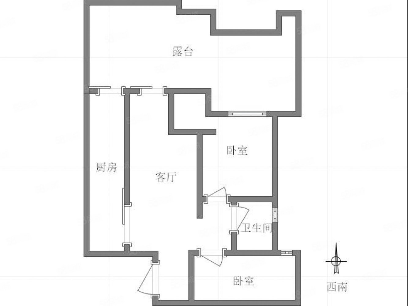 国富沙磁巷2室2厅1卫77.02㎡南北135万