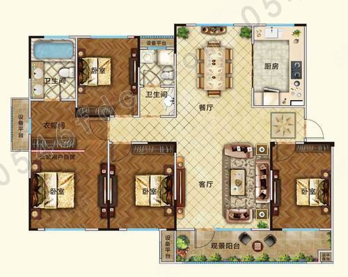 三室朝阳落地窗银河君庭电梯好楼层四室两厅三卫172平带两车位