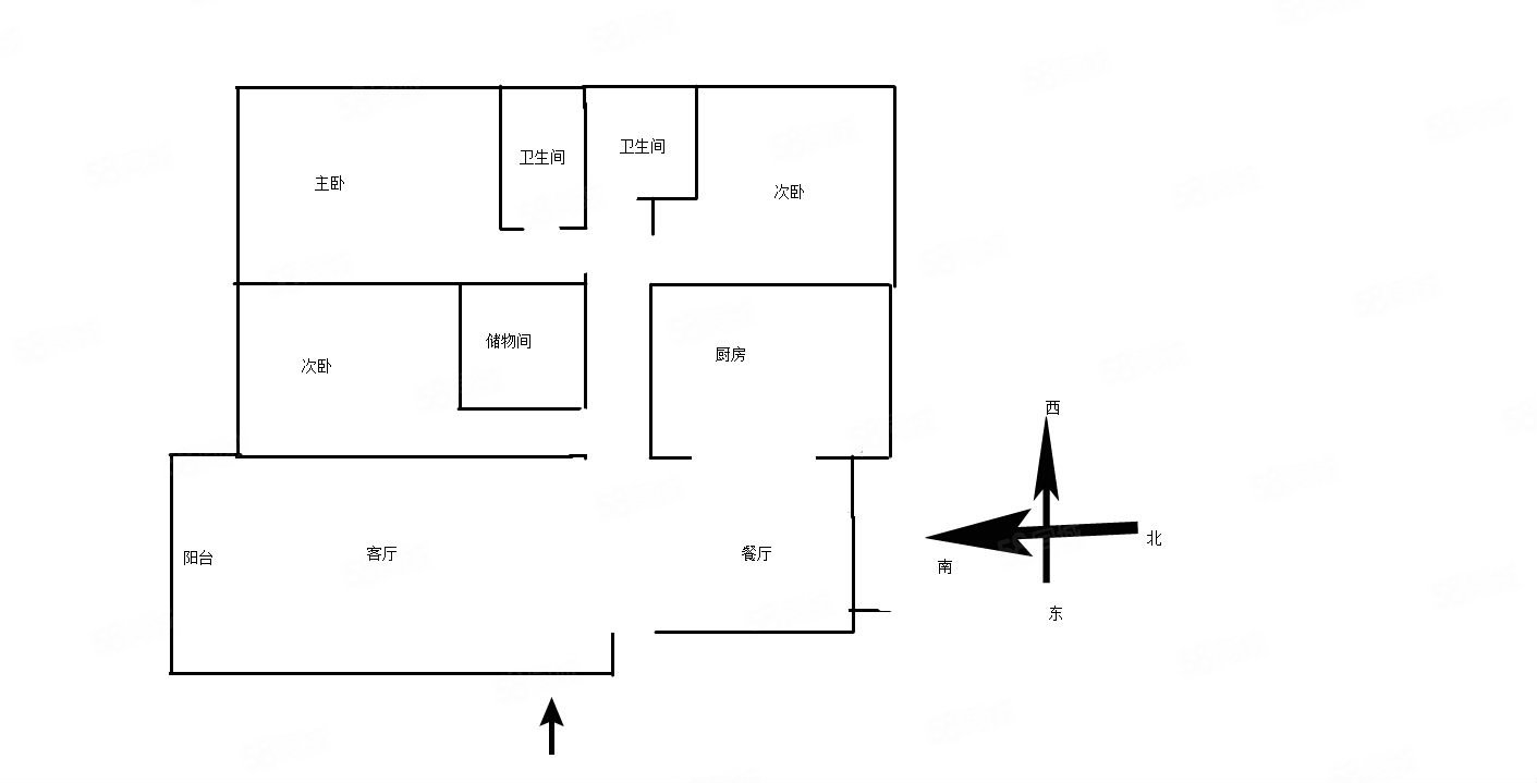 现代城铭雅苑3室2厅2卫125㎡西52万