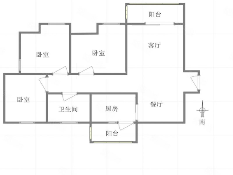 奥园康城(C区)3室2厅1卫91㎡南80万