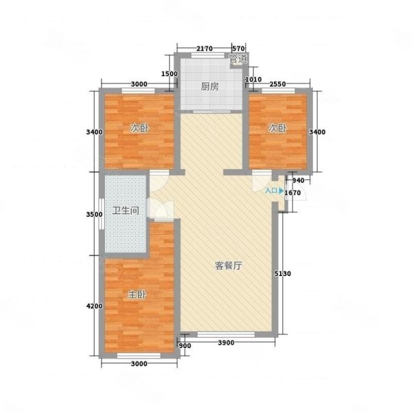 北疆雅苑2室1厅1卫83㎡南北43万