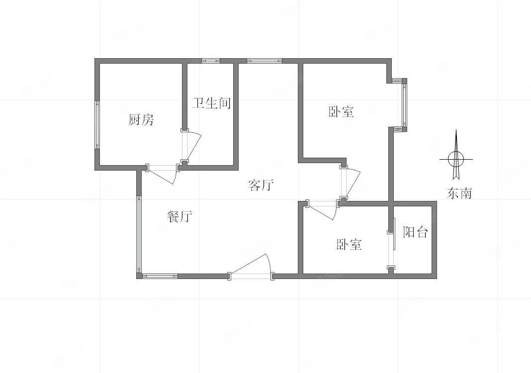 陈家湾小区2室2厅1卫68.93㎡南北62.08万