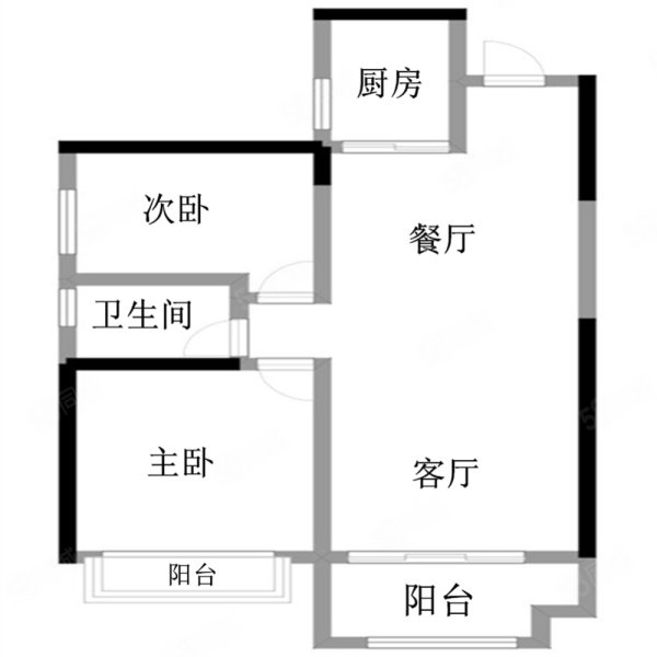 湘潭碧桂园(公寓住宅)2室2厅1卫93㎡南北43.68万