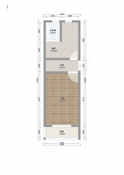 顺通社区(北区)1室1厅1卫45.5㎡南北46万