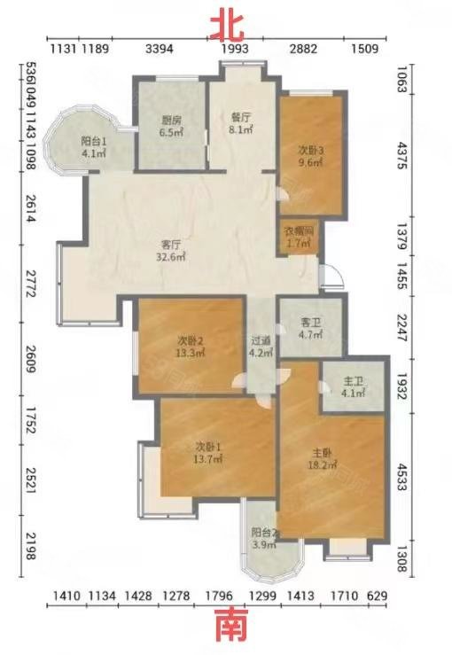 长庆未央湖花园5室2厅2卫179㎡南北180万