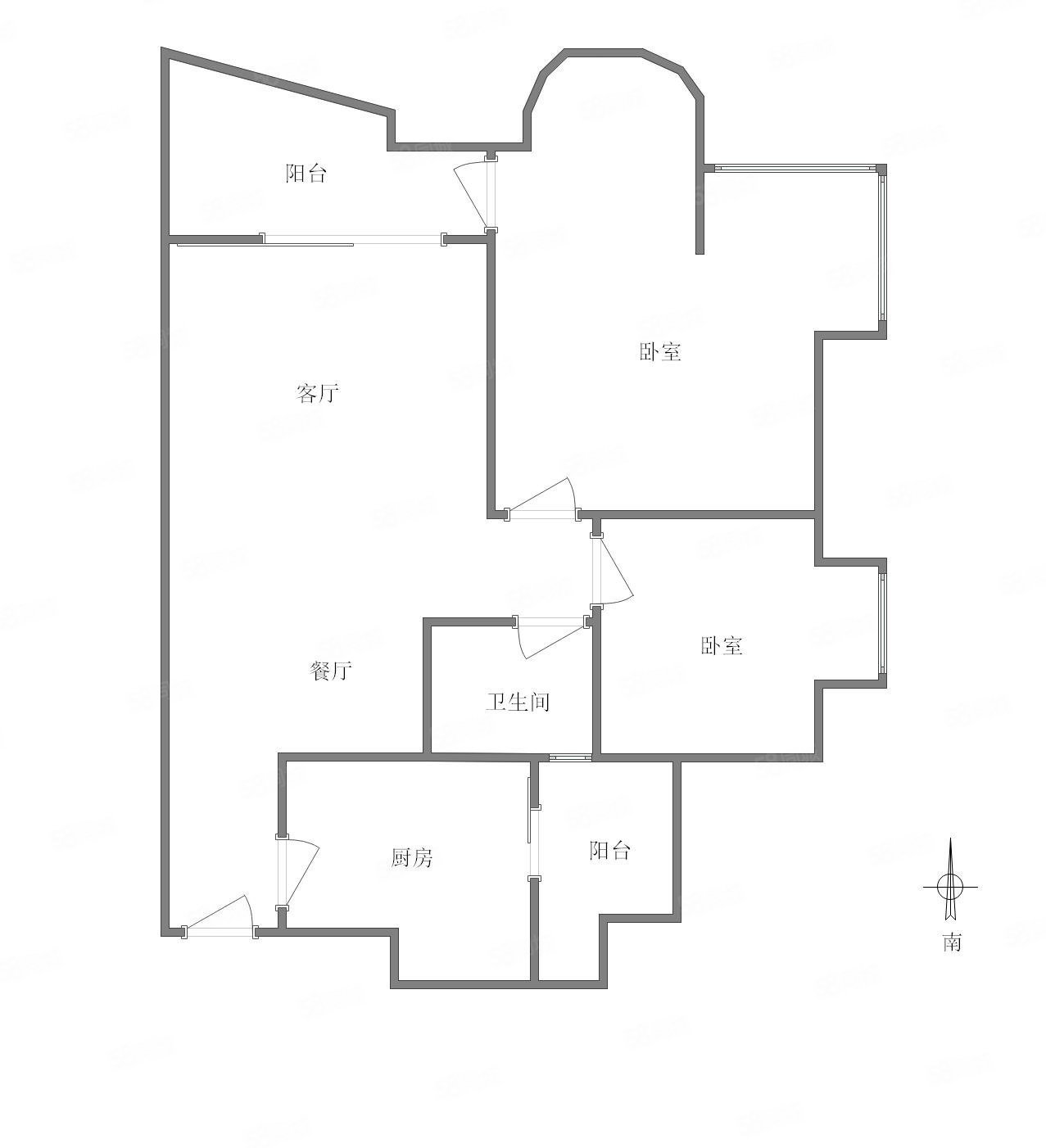 云满庭(D区)2室2厅1卫89.62㎡南76万