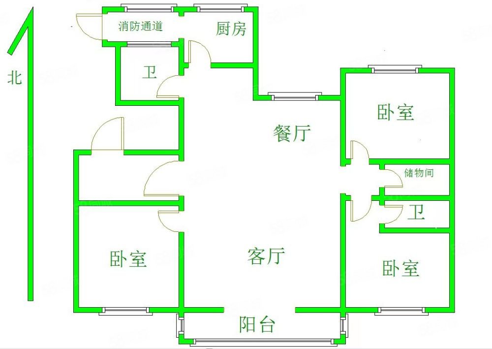 隆兴苑3室2厅2卫158.59㎡南北345万