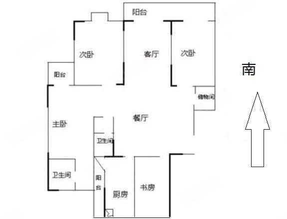 书香大地4室2厅2卫180㎡南北145万