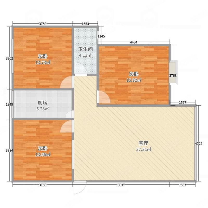 东苑小区2室2厅1卫82㎡南北25.8万
