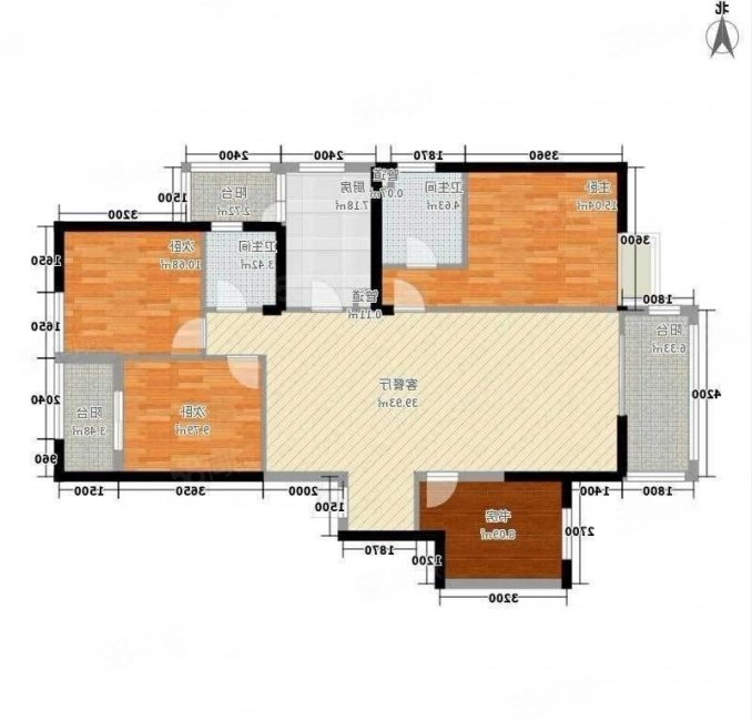 一梯两户4室端头房!时代俊园 南北向 带车位 视野好无遮挡