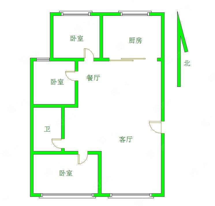 闻都新苑3室2厅1卫118㎡南北39万