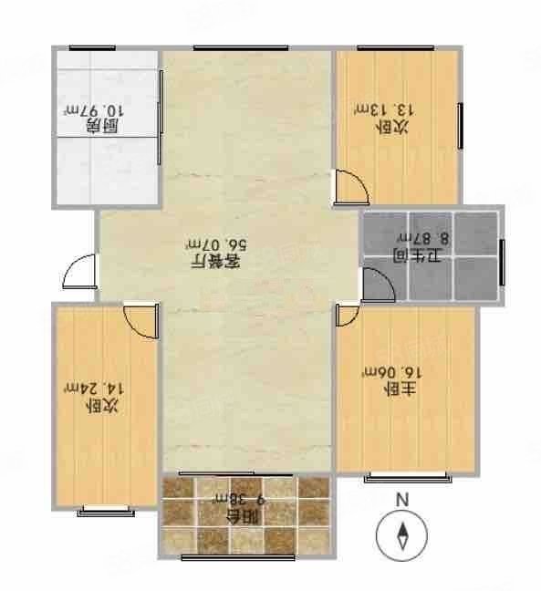 合瑞新城3室2厅1卫124㎡南79.8万