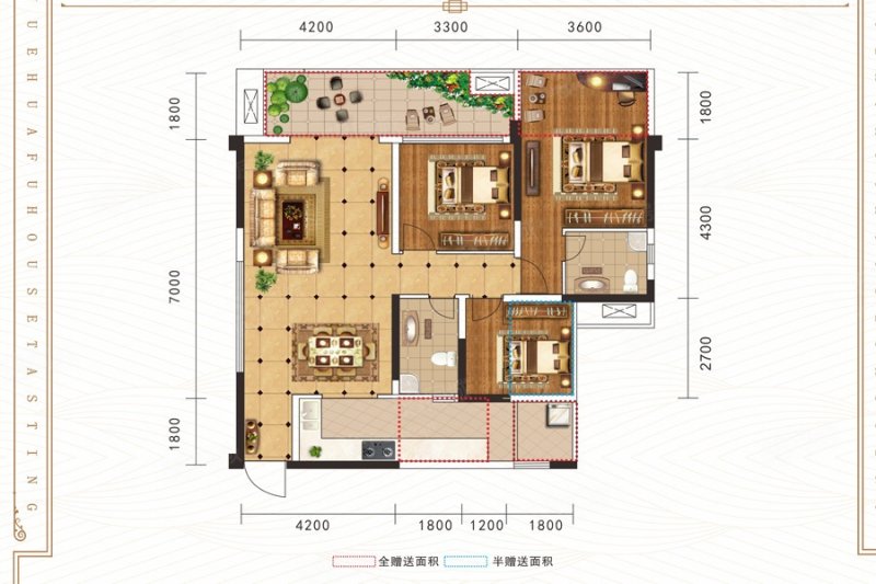 名悦华府3室2厅2卫113㎡南北78万