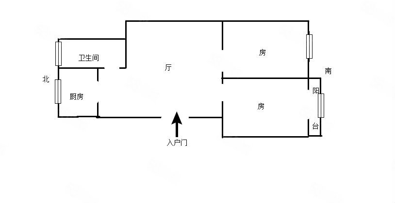 东方瑞市(东区)2室2厅1卫73.85㎡南176万