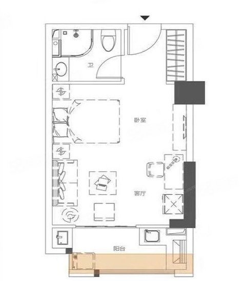 泉州中骏商城(商住楼)1室1厅0卫41.38㎡北25万