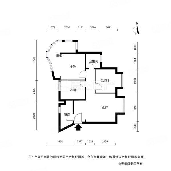 高林居住区一里3室2厅1卫72.34㎡南北272万