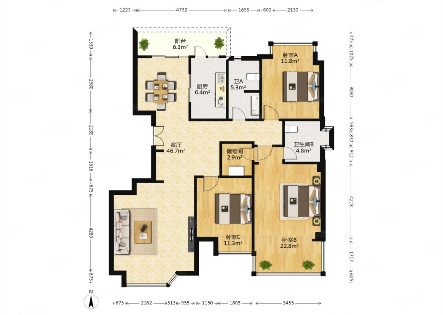 只收0.5中阶费,融城理想安静套三,位置好.楼层适中